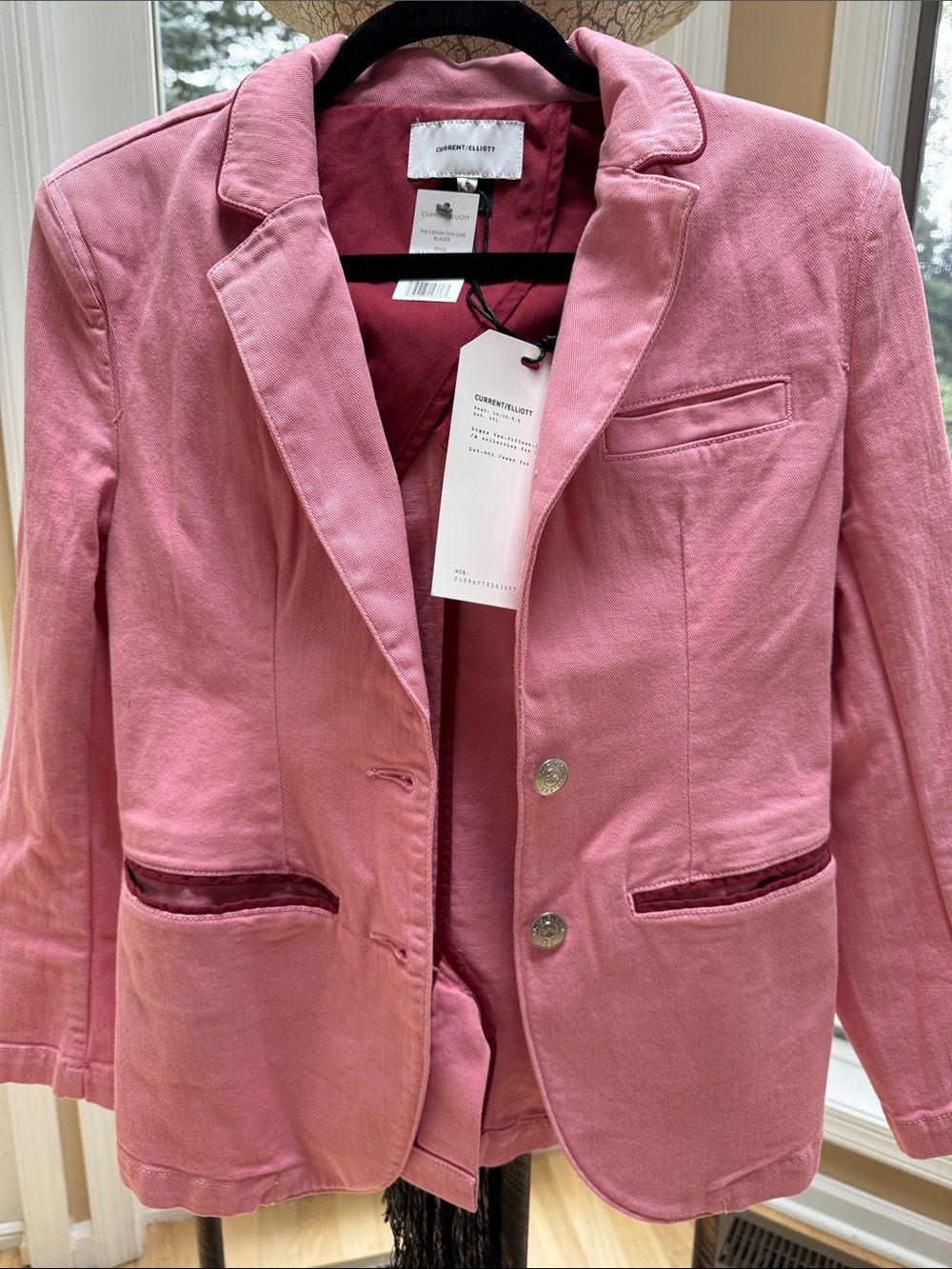 Current/Elliott Rose Pink Cotton Blazer